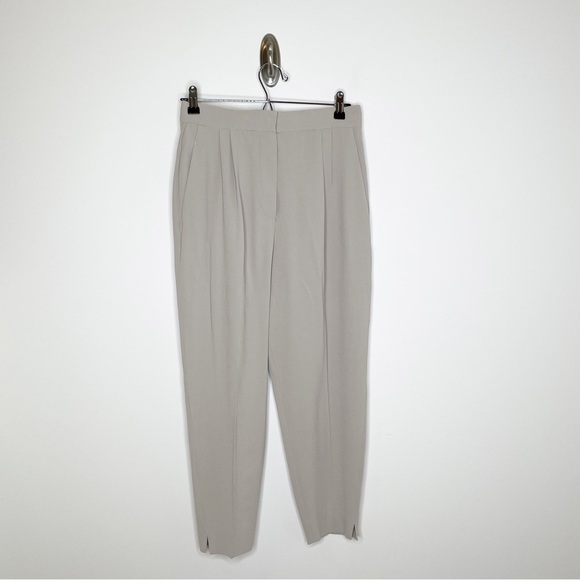 Aritzia Wilfred Galileo High Rise Wide Leg Cropped Tailored Trouser Pant Tan - Picture 3 of 6